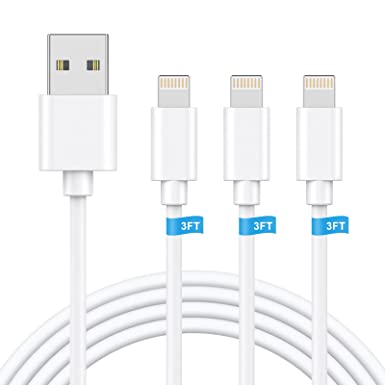 iPhone Charger Cord, Lightning Cable [Apple MFi Certified] 3Pack 3FT iPhone Charger Cable Cord Fast Charging Data Transfer Cords for iPhone 14/13/12/Pro Max /11/XS/Max/XR/X/8