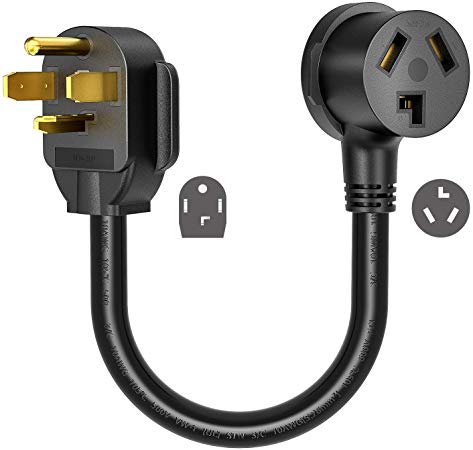 Kohree 1.5 FT Dryer Plug Adapter Cord 4 Prong to 3 Prong, NEMA 14-30P Male to 10-30R Female, 30A, 250V Dryer Power Cord Adapter Receptacle Outlet