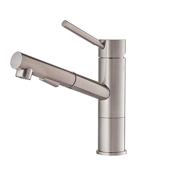 KRAUS KPF-1750ST Single-Handle Pull-Out Sprayer Kitchen Faucet, Stainless Steel