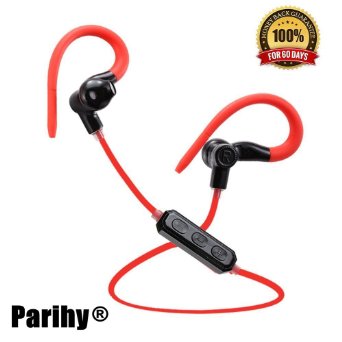 Parihy Slim Bluetooth 41 Sport Wireless Sweatproof Stereo Earphones Headsets - Superb Sound with Quality Mic and Volume  Music Control for iPhone Samsung HTC Smartphones Red Black