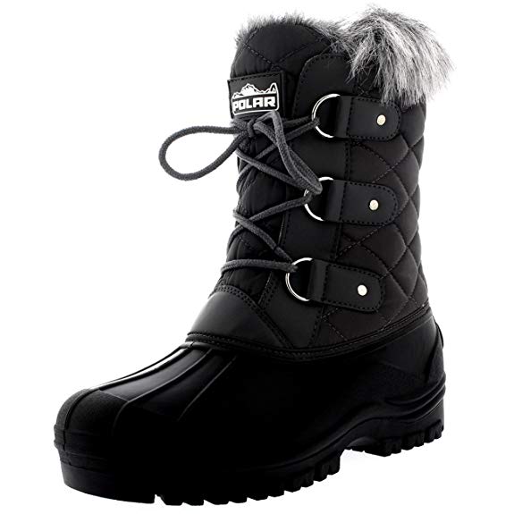 Polar Products Womens Mid Calf Mountain Walking Tactical Waterproof Boots