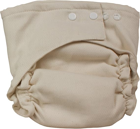 Osocozy Two Sized Fitted Cloth Diaper - Soft, Durable and Absorbent 100% Cotton Birdseye Weave Material. Easy to Use Snap Closures. Size 2 Fits 18-30 lb