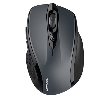 TeckNet 2400DPI Bluetooth Wireless Mouse, 24 Month Battery Life With Battery Indicator, 2400/1500/1000dPi