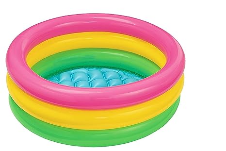 Intex MJ Ragav Kid's Inflatable Baby Pool, Multi Color (2-feet) ,Bath tub
