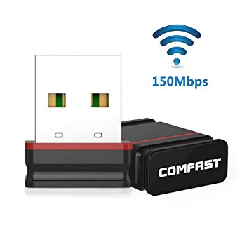 USB WiFi Adapter, COMFAST 150Mbps Mini WiFi Dongle 2.4GHz Wireless Network Card Wi-Fi Dongle Signal Receiver Booster for PC Desktop Laptop, Support Windows XP/Vista/7/8/8.1/10, Mac OS10.6-10.11