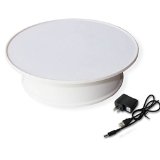 Stylish White Velvet Top Electric Motorized Rotary Rotating Display Turntable for Model Jewelry Hobby Collectible Home Christmas Decor - With 110v Ac Adapter