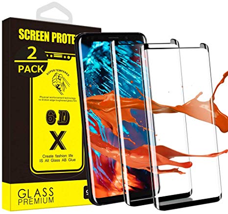 [2 Pack] Yoyamo T512 Galaxy S9 Glass Screen Protector,9H Hardness Anti-Scratch Tempered Glass Screen Protector Film for Samsung Galaxy S9- Case Friendly- Anti-Bubble, Black