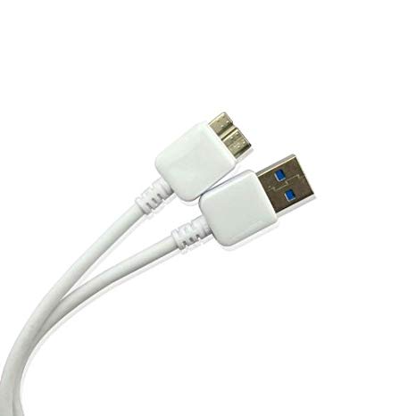 SuperSpeed USB 3.0 Type A Male to Micro B Male White Cable (1 Meter / 3.2 Feet) Gold Plated Connectors