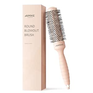 AIMIKE Round Brush for Blow Out, Small Round Hair Brush w/Nano Ion Thermal Ceramic Tech, Professional Round Brush for Blow Drying & Styling, Maximum Volume and Shine, Barrel 1.3 inch