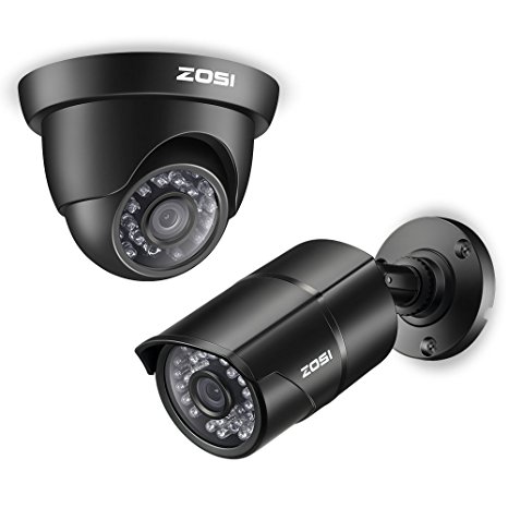 ZOSI 2PCS 960H 1000TVL Outdoor/Indoor Security Camera,1/3" Color CMOS Day/Night Surveillance Camera with 65ft Night Vision
