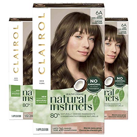 Clairol Natural Instincts, 6a Light Cool Brown, Tweed, 3 Count