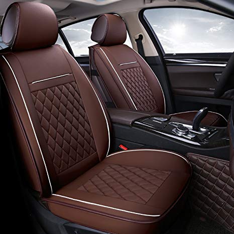 INCH EMPIRE Easy to Clean PU Leather Car Seat Cushions 5 seats Full Set - Anti-Slip Suede Backing Universal Fit Car Seat Covers for Both Fabric and Leather Car Seats