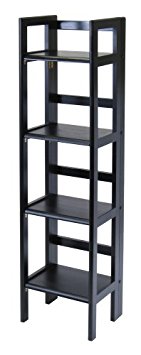 Winsome Wood Folding 4-Tier Shelf, Black