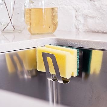 Dish Sponge Holder, 10- second installation with magnets, Stainless Steel