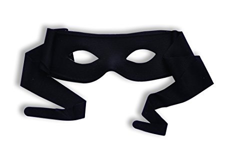 Zorro Black 1/2 Mask with Ties - Masked Bandit