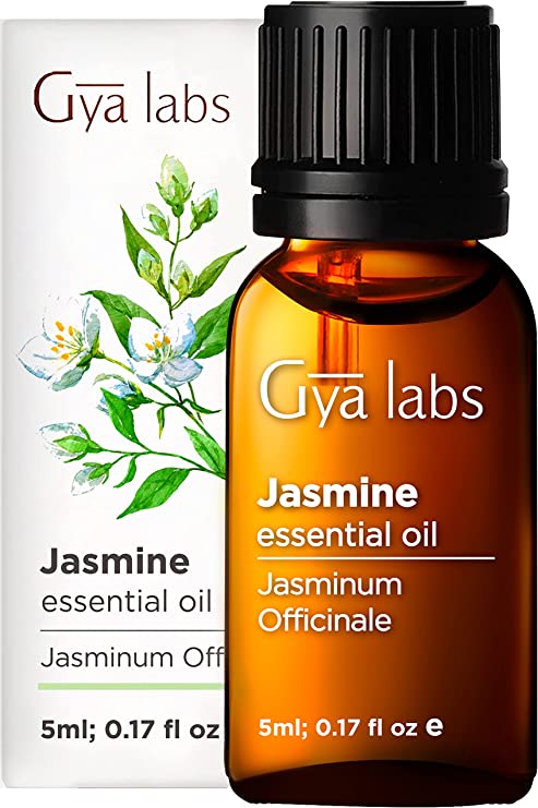 Gya Labs Jasmine Essential Oil for Romance (5ml) - Pure, Therapeutic Grade Jasmine Oil - Perfect for Aromatherapy, Self Care & Sleep - Use in Diffuser or on Skin