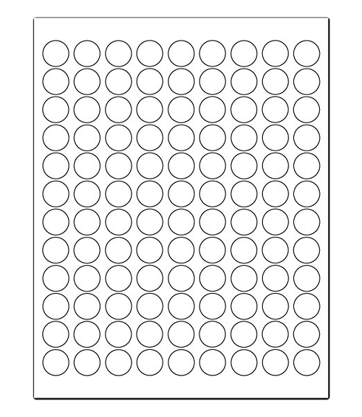 3/4" White Round Labels for Laser and Inkjet Printers - 2700 0.75 Inch Dots/Pack