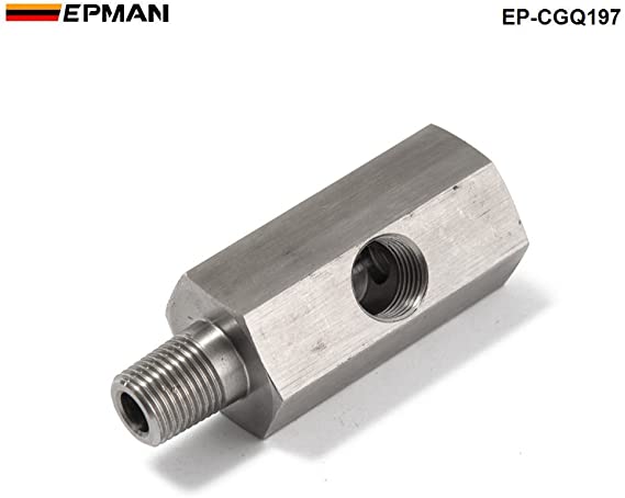 EPMAN 1/8'' BSPT Oil Pressure Sensor Tee to 1/8'' NPT Adapter Turbo Supply Feed Line Gauge