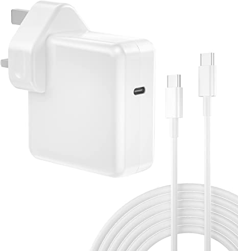 61W Mac book Pro Charger, USB C Power Adapter Plug with 2M Type C Cable Compatible Mac book Pro 13'' 15'' 2016 Late, Mac Book Air 2018 Late, USB C PD Laptop Charger Power Supply and More