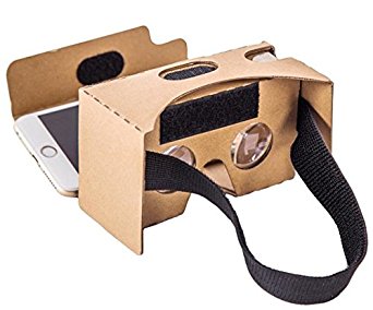 Google Cardboard Kit, Magicoo 3D VR Headset Virtual Reality Goggles Viewer for Movies and Video Games, Compatible with All 3.5"-6.0" Smartphones (Brown)