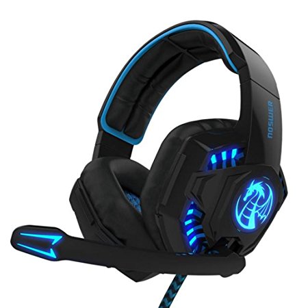 Christmas Clearance! Napoo I8 Professional Stereo Noise Isolation Gaming Headphones Headset Earphones Earbuds with Microphoneand and Volume control, LED Lights for PC Computer Gamers - Black