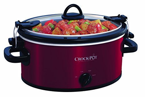 Crock-Pot SCCPVL400-R 4-Quart Cook and Carry Slow Cooker, Red Stainless Steel