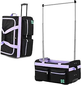 Dance Bag With Garment Rack, 27" Dance Garment Bags for Dancers Girls, Dance Garment Bag with Wheels, Collapsible Rolling Garment Bags for Travel, Duffle Bag Luggage for Women and Men