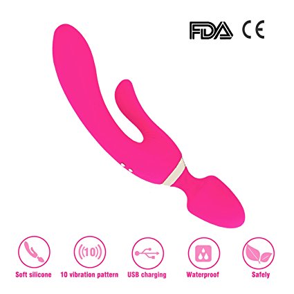 WOWYES Vibrator - Rabbit Vibrator - G Spot Massager - 10 Vibration Mode Waterproof Vibrator - Massager for Women (Rose Red)