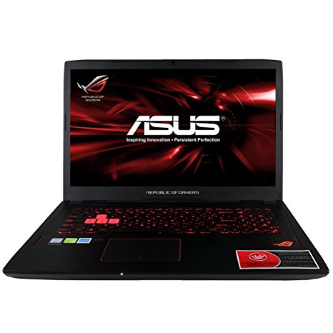 ASUS ROG GL702 Republic of Gamers Laptop (NVIDIA Geforce GTX 1060 6GB, Quad Core i7-6700HQ CPU, 17.3" Full HD, 16GB RAM, 256GB NVMe SSD   1TB HDD, Windows 10) New 2016 Custom Gaming Notebook Computer