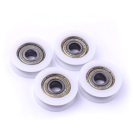 Atoplee 4pcs Round Groove Nylon Pulley Wheels Roller for Slide Gate/Angle Bar/Drawers, 83010mm