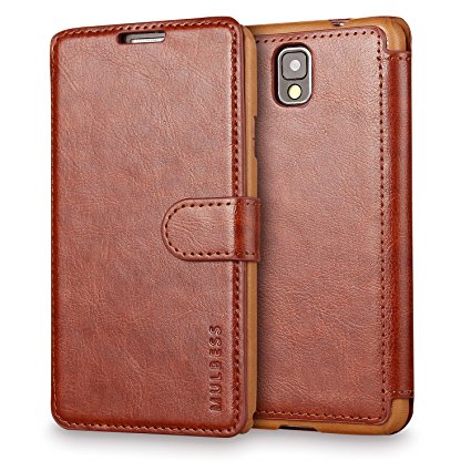 Samsung Galaxy Note 3 Case - Mulbess PU Leather Flip Case Cover for Samsung Galaxy Note 3 Wallet Coffee Brown