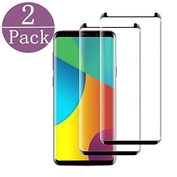 [2 - Pack] hairbowsales Compatible Galaxy S9 Plus Screen Protector, [9H Hardness][Anti-Fingerprint][Ultra-Clear][Bubble Free] Tempered Glass Screen Protector Compatible Galaxy S9 Plus[Black]