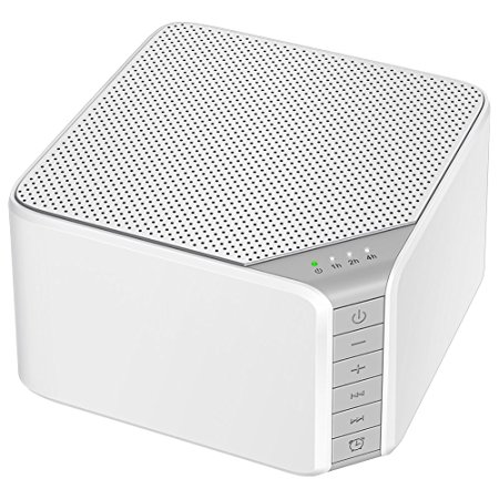 AVANTEK White Noise Sound Machine with 20 Non-Looping Soothing Sounds, 30 Levels of Volume and Maximum 7-Hour Timer Setting, Built-in Headphone Jack & Micro USB Port