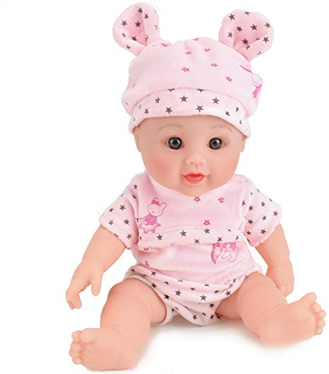 TUSALMO 12 inch Vinyl Newborn Baby Dolls for Children's and Granddaughters Holiday Birthday Gift, Lifelike Reborn Washable Silicone Doll, Reborn Baby Doll.(Pink)
