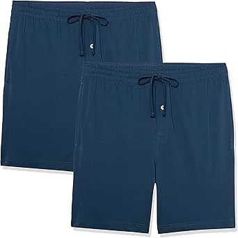 Amazon Essentials Men's Cotton Pajama Shorts, Pack of 2