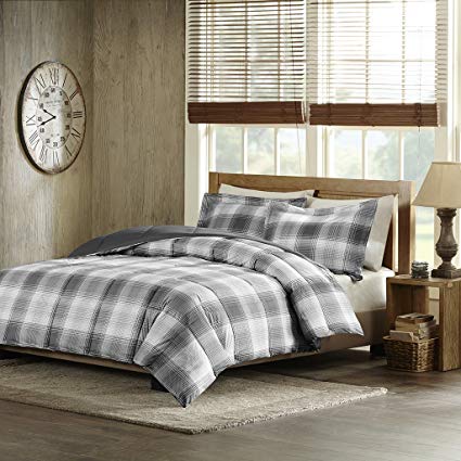 Woolrich Woodsman Softspun Down Alternative Mini Comforter Set, King, Grey