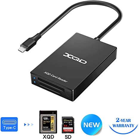 XQD SD Card Reader, Rocketed C Type XQD/SD Card Reader Dual Slot Memory Card Reader, Compatible with Sony G/M Series, Lexar USB Mark Card, Sony G Series, SD Card/SDHC Card for Windows/Mac OS