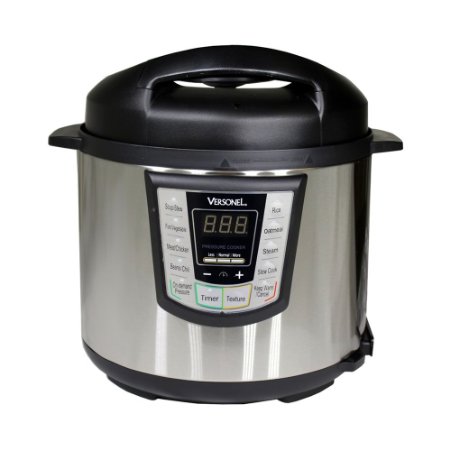 Versonel 6 Quart Programmable 6 in 1 Electric Pressure Cooker 6Qt/1000W Stainless Steel VSLPC60