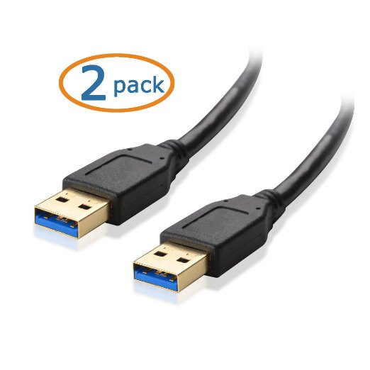 Cable Matters 2-Pack, SuperSpeed USB 3.0 Type A Cable in Black 6 Feet