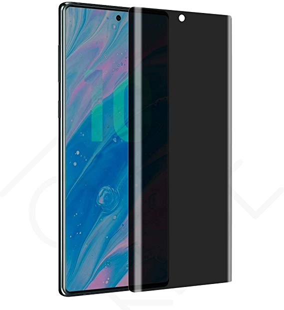 First Protection Galaxy Note 10 Plus Privacy Tempered Glass Anti-Spy Screen Protector [3D Curved] [Case Friendly] [9H Hardness] for Samsung Galaxy Note 10 Plus (Transparent),Easy to Install,