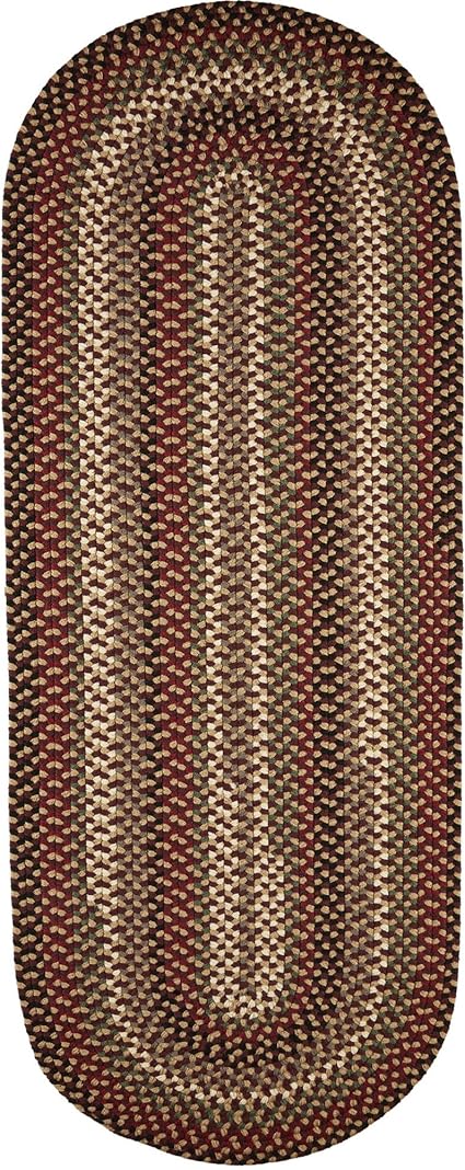 Super Area Rugs Santa Maria Braided Rug Indoor Outdoor Rug Washable Reversible Patio Deck Carpet, Sangria, 2' X 6' Runner