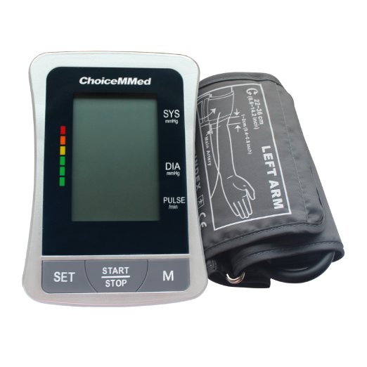 ChoiceMMed Silver Digital Upper Arm Blood Pressure Monitor (BP Monitor) with FDA/CE/FCC Certificates Approved Superior Quality Guaranteed (Medium)
