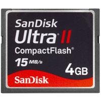 SanDisk 4GB Ultra II Compact Flash Memory Card with 15MB/SEC Speed - Bulk Packaged (SDCFH-004G-A11)