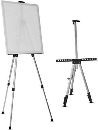 LIVIVO Professional Folding Adjustable Artist Field Studio Telescopic Painting Stand Holder Easel Display Tripod with Carry Bag