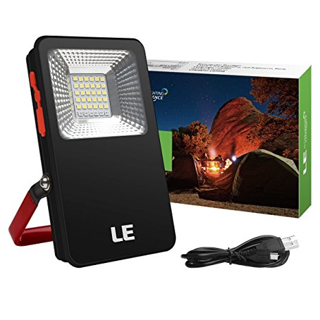 LE 10W LED Portable Floodlight, USB Rechargeable Camping Lantern, Multi-Functional Power Bank, Waterproof, 3 Modes, SOS, Daylight, Work Light for Outdoor/Dog Walking/Night Waling/Hiking/Emergency