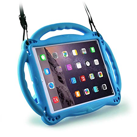 AVAWO Kids Case for New iPad 9.7" 2018 - Light Weight Shock Proof Handle Stand Friendly Kids Case for Apple iPad 9.7-inch (2017 Release 5th Generation & 2018 Release 6th Generation) Tablet - Blue