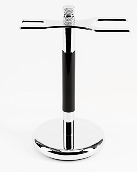 SHAVING STAND - From Benny's of London - Men's Shave Stand For Your Shaving Brush and Safety Razor - Complete Your Men's Shaving Set With This Quality Chrome Stand - Enhance Your Shave Experience Now!