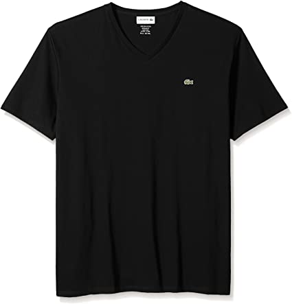 Lacoste Mens Short Sleeve V-Neck Pima Cotton Jersey T-Shirt