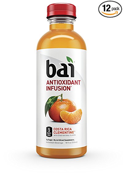 Bai Costa Rica Clementine, Antioxidant Infused Beverage, 18 Fluid Ounce Bottles, 12 count