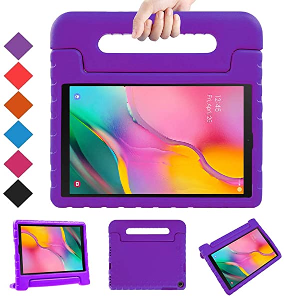 BMOUO Kids Case for Samsung Galaxy Tab A 10.1 (2019) SM-T510/T515, Shockproof Light Weight Protective Handle Stand Kids Case for Galaxy Tab A 10.1 Inch 2019 Release SM-T510/T515 - Purple